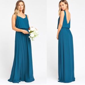SMYM Kendall V-Neck Maxi Bridal Dress Jade Sz L
